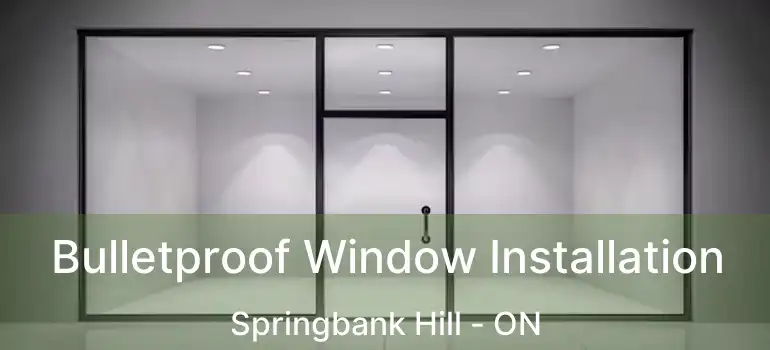 Bulletproof Window Installation Springbank Hill - ON