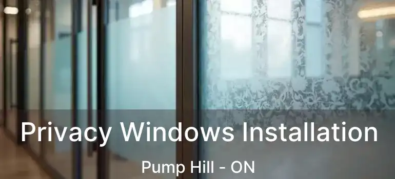 Privacy Windows Installation Pump Hill - ON