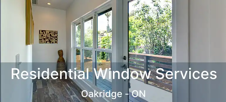 Residential Window Services Oakridge - ON