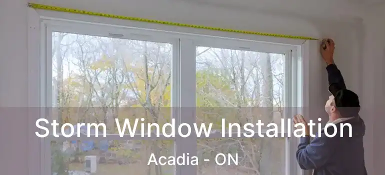 Storm Window Installation Acadia - ON