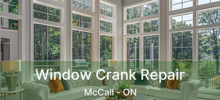Window Crank Repair McCall - ON